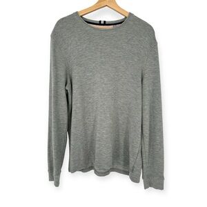 Ted Baker London Men’s Grey Ribbed Modal Blend Classic Long Sleeve‎ Shirt Size 4